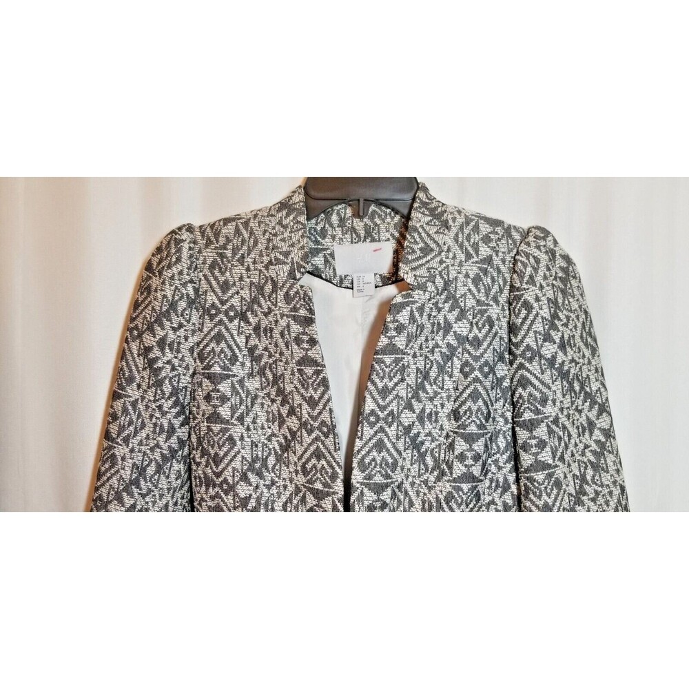 H &M Women's Tapestry Blazer Jacket Lined Classic Boutique Suit Jacket Size 4